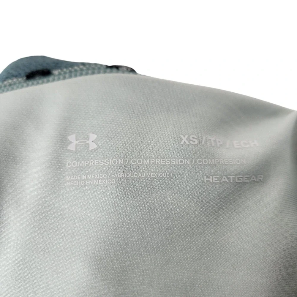 UNDER ARMOUR HeatGear Compression Shorts Womens XS Blue Water Print 9